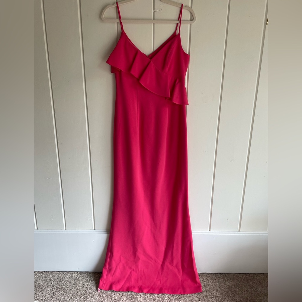 Black Halo Eve by Laurel Berman Hot Pink Slip Formal Gown Size 4 Prom Homecoming